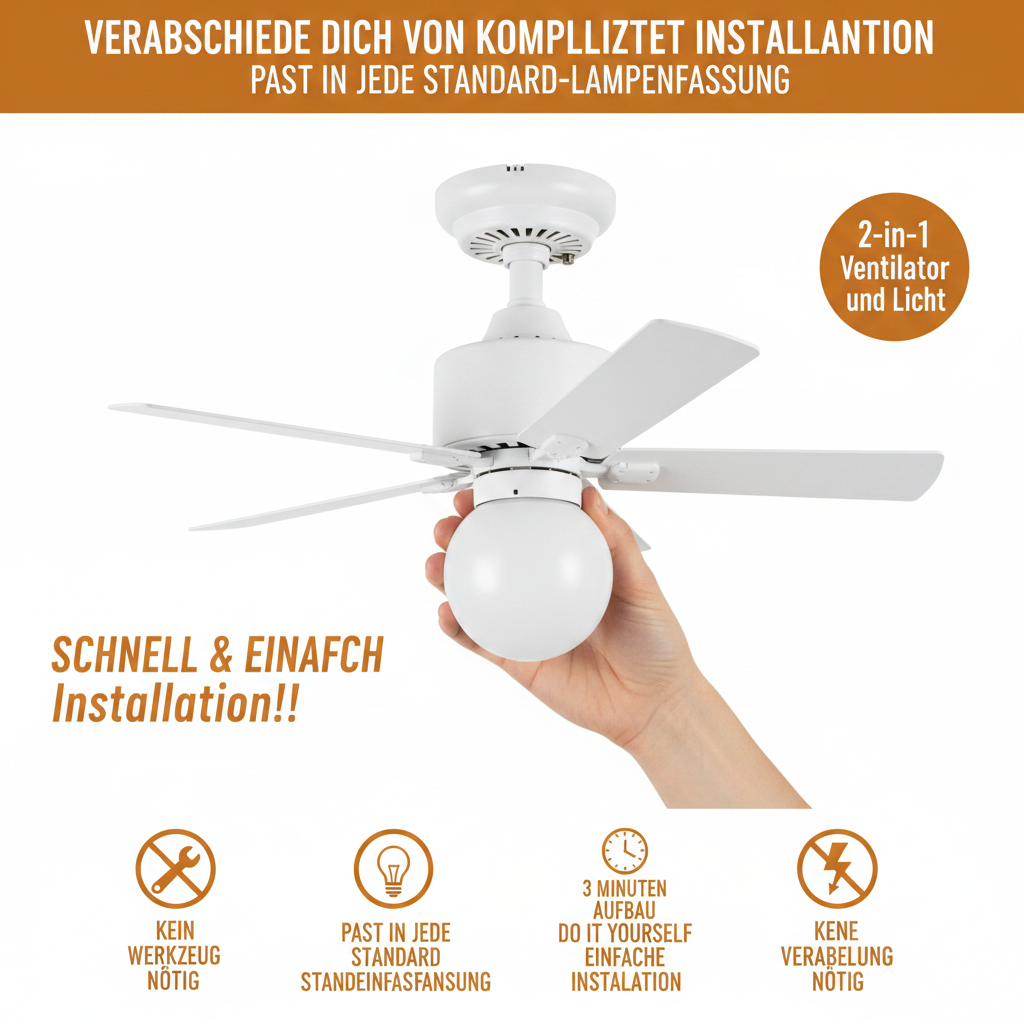 2-in-1 Deckenventilator – Deutsche Version