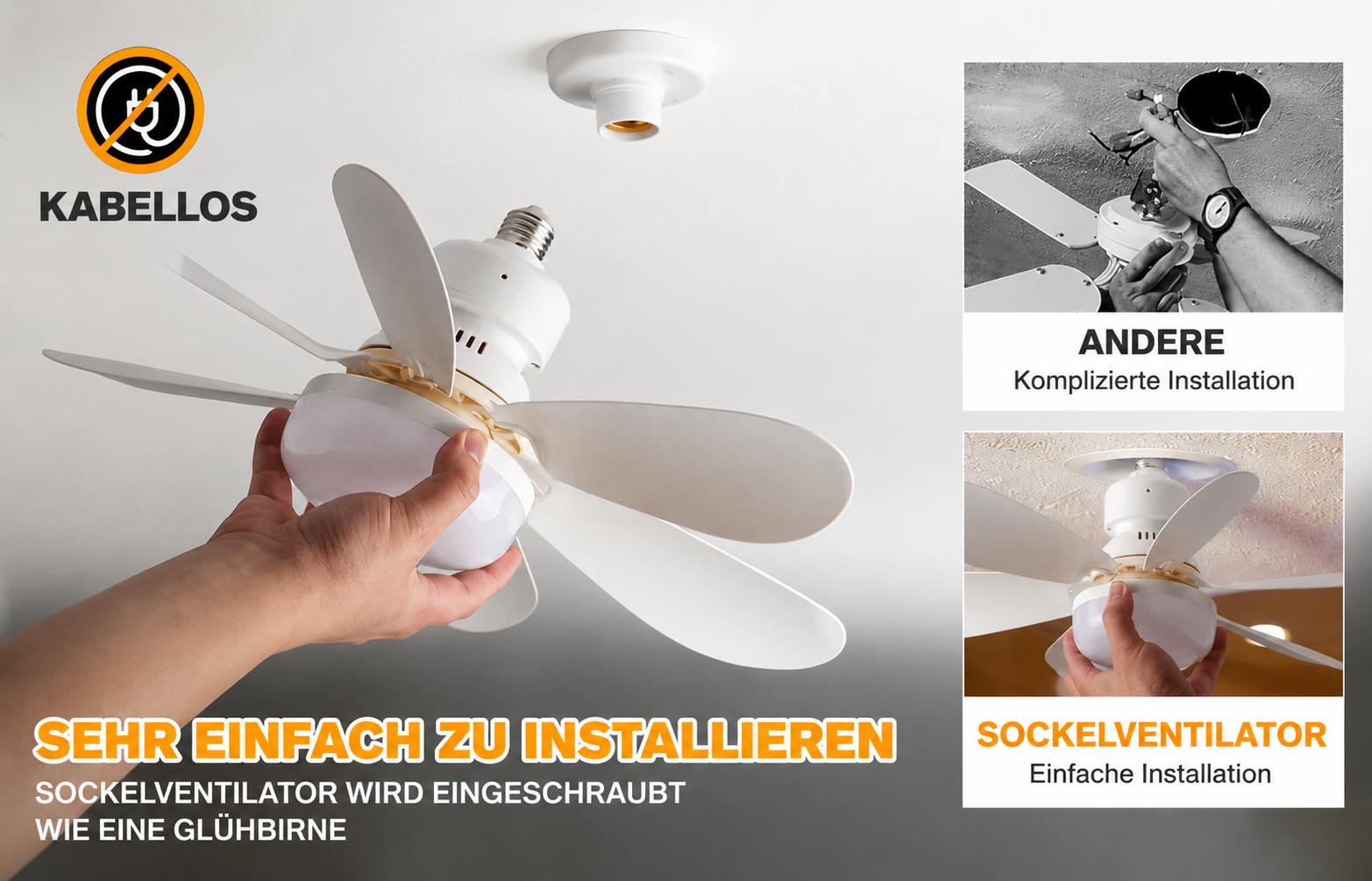 LED 40W Deckenventilatorleuchte