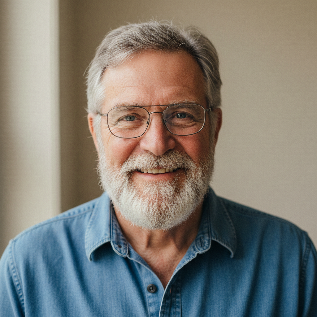 Älterer Mann mit Brille